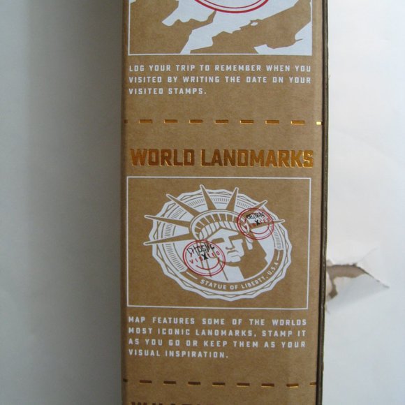 Travel Stamp Map - Craft Map With Ink Stamps by Originals by Luckies New in Box - Picture 8 of 15